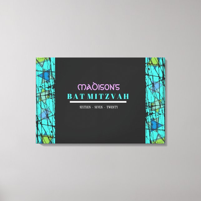 STERNE Bar Bat Mitzvah Sign in Board Leinwanddruck (Vorderseite)