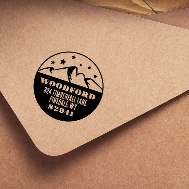 Sterne & Bergtouren Rustikal Permastempel (Von Creator hochgeladen)