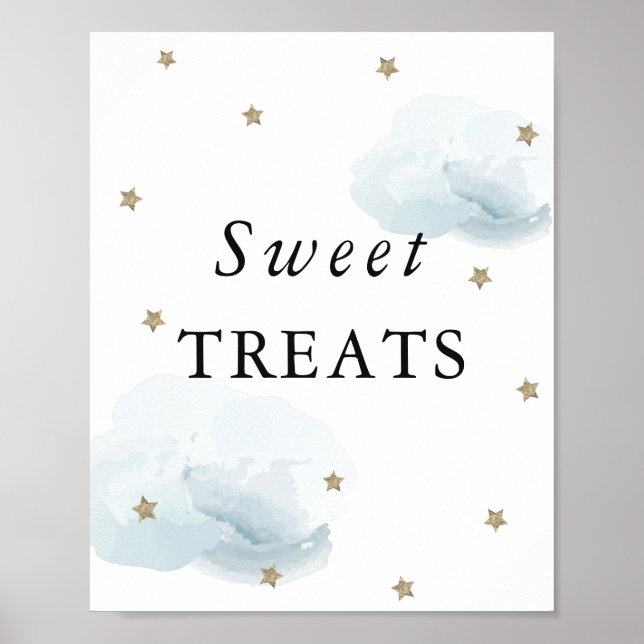 Sterne & Blue Clouds Kinderdusche Sweet Leckereien Poster (Vorne)