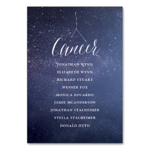 Sterne Celestial Wedding Seating Chart Cancer Canc Tischnummer