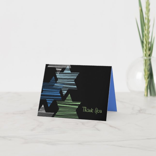 STERNE CONECTING Schläger-Bar Mitzvah danken Ihnen Dankeskarte (Vorderseite)