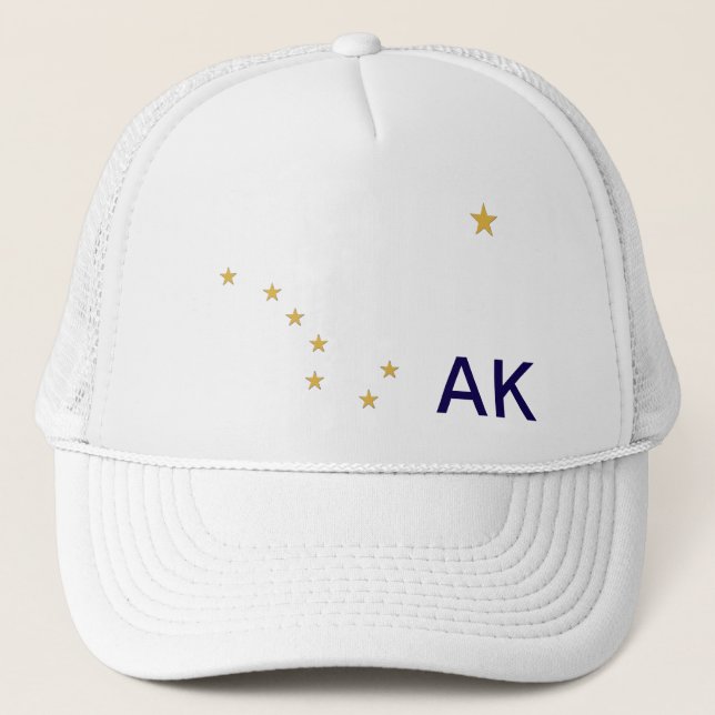 Sterne der Alaska-Flagge Truckerkappe (Vorderseite)