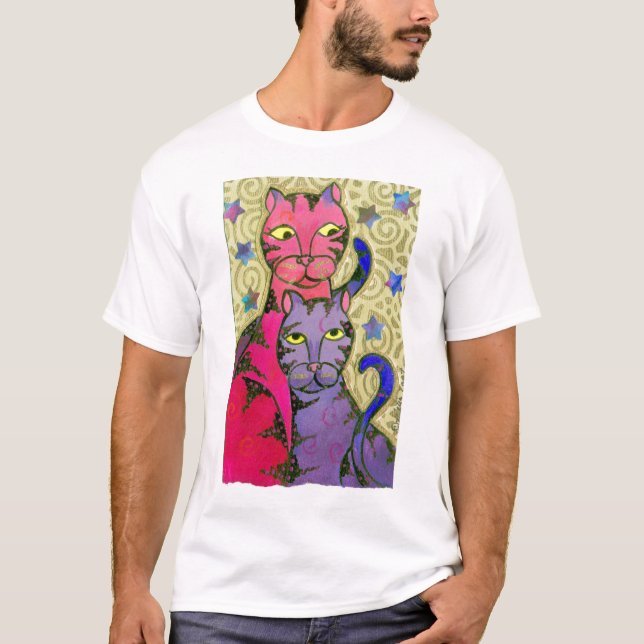 Sterne der Katzen-N T-Shirt (Vorderseite)