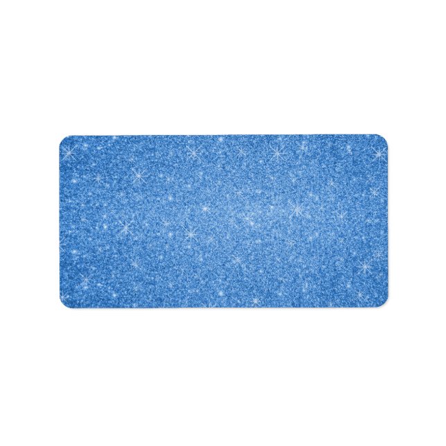 Sterne des blauen Glitzer Adressaufkleber (Vorne)
