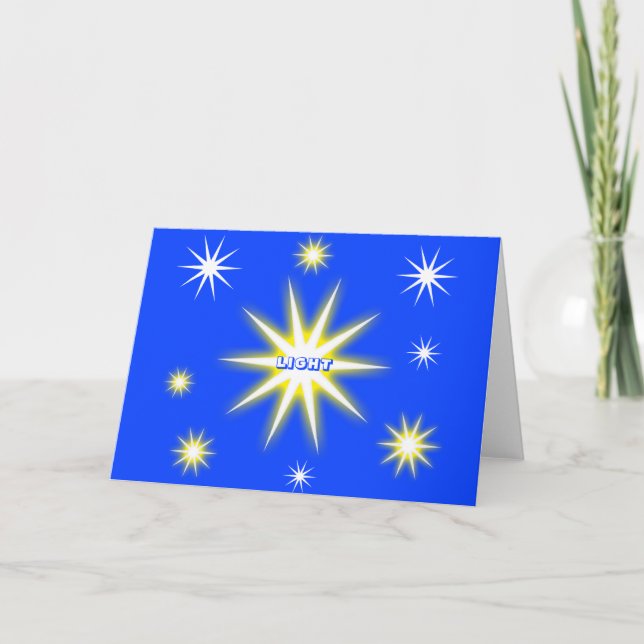 Sterne des Holiday Light auf Blue Karte (Vorderseite)