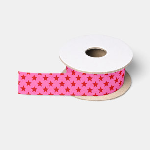 Sterne DIY Farben Hot Pink Rot Satinband