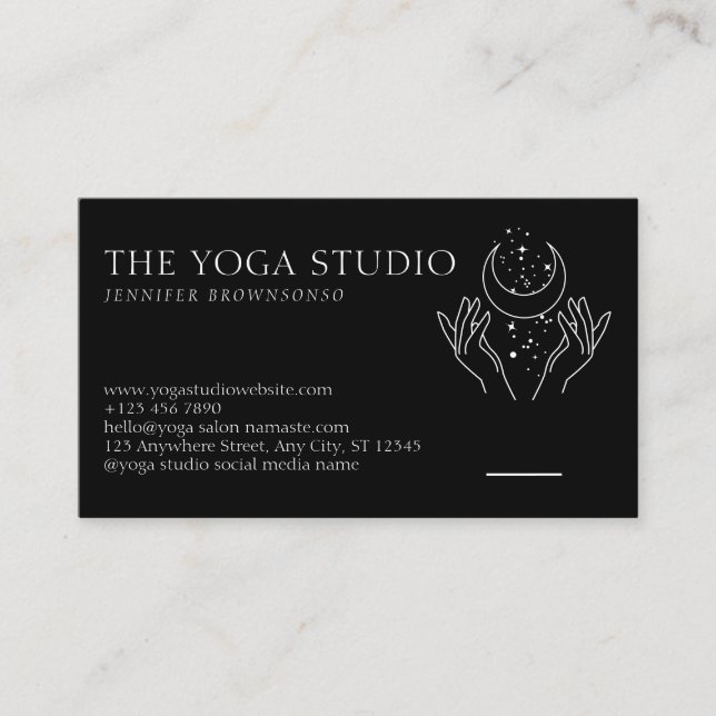 Sterne Energie Heilung Hände Mond spirituell Visitenkarte (Vorderseite)