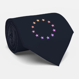 Sterne - Europa - EU-Flagge - Schiffsmarine Schlip Krawatte