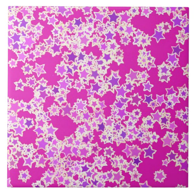 Sterne, Farbtöne gegen Magenta Fliese (Vorderseite)