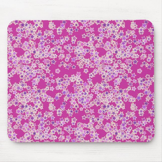 Sterne, Farbtöne gegen Magenta Mousepad (Vorne)