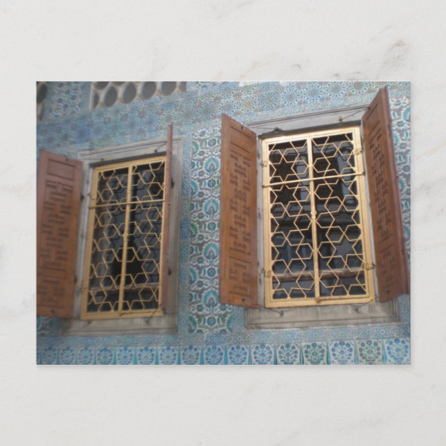 Sterne Fenster Postkarte (Vorderseite)
