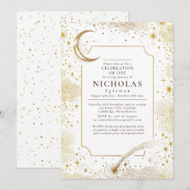 Sterne für den Dienst zur Erinnerung an Beerdigung Einladung