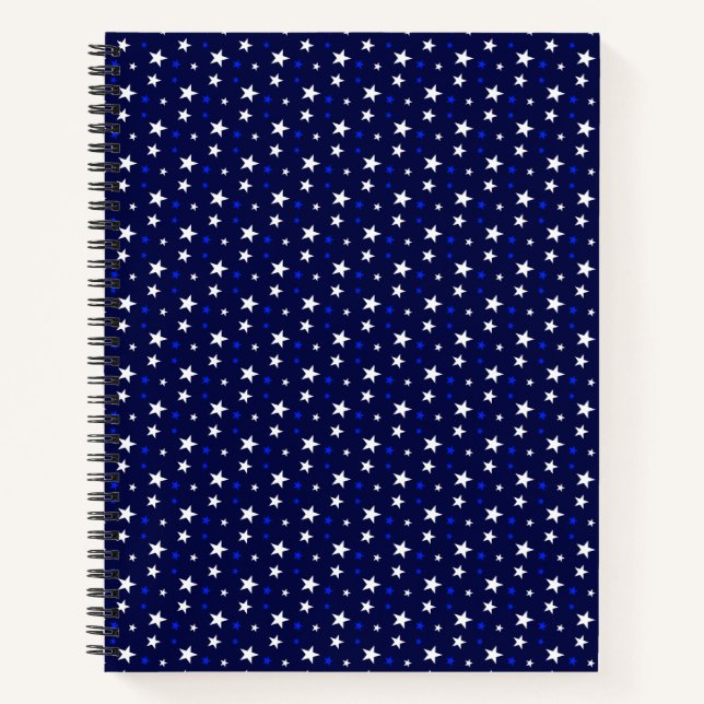 Sterne für Navy Blue Notebook Notizbuch (Vorderseite)