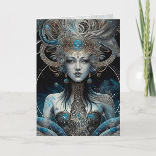 Sterne, Galaxie, Frauengrußkarte Karte