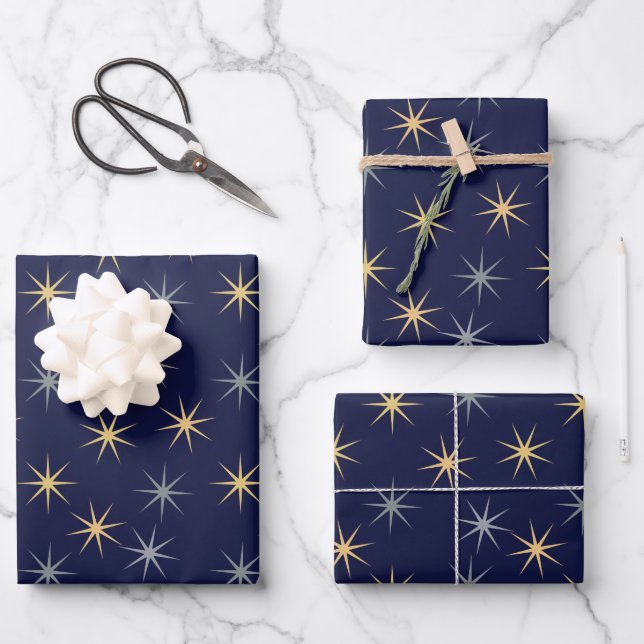Sterne Geschenkpapier Set (Vorderseite)
