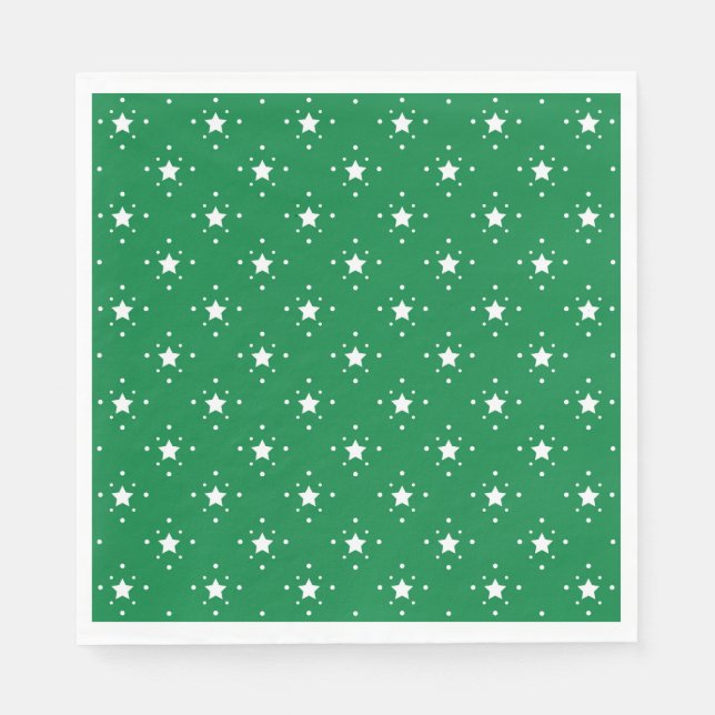 Sterne Grüner Weihnachtshintergrund Serviette (Vorderseite)