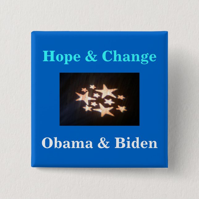 Sterne, Hoffnung u. Änderung, Obama u. Biden Button (Vorderseite)