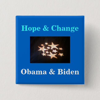 Sterne, Hoffnung u. Änderung, Obama u. Biden Button