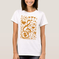 Sterne, Hörgeräte und Musiknoten,Gold_