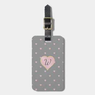 Sterne im Herzen auf dem Gray Luggage Tag Gepäckanhänger