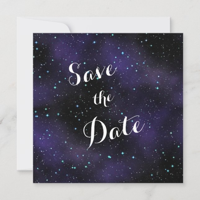 Sterne im nächtlichen Himmel Save the Date Hochzei (Vorderseite)