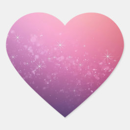 Sterne im rosa Weltraum Herz-Aufkleber