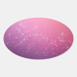Sterne im rosa Weltraum Ovaler Aufkleber