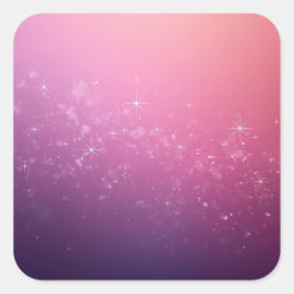 Sterne im rosa Weltraum Quadratischer Aufkleber