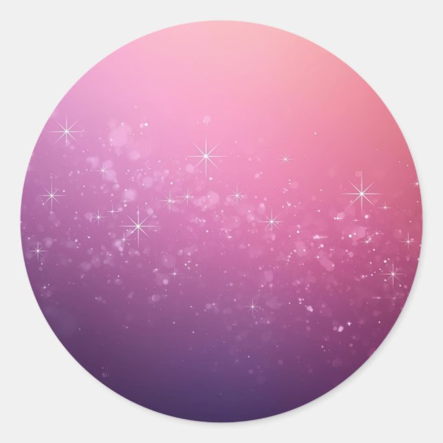 Sterne im rosa Weltraum Runder Aufkleber (Vorderseite)