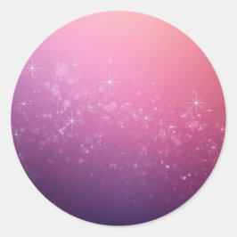 Sterne im rosa Weltraum Runder Aufkleber