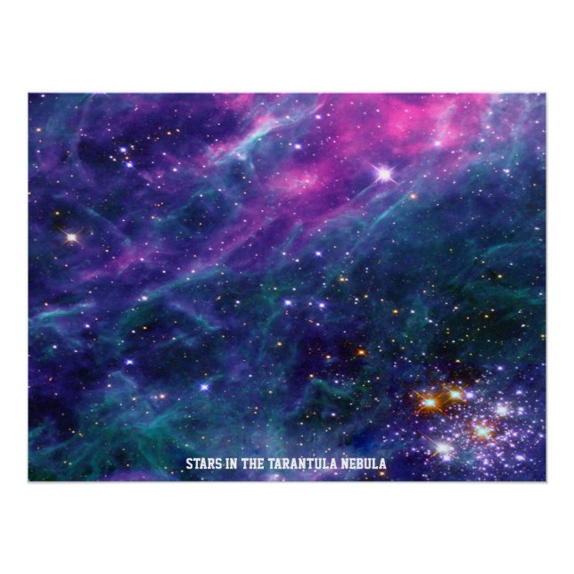 Sterne im Tarantelnebel Blaustich Poster (Vorderseite)