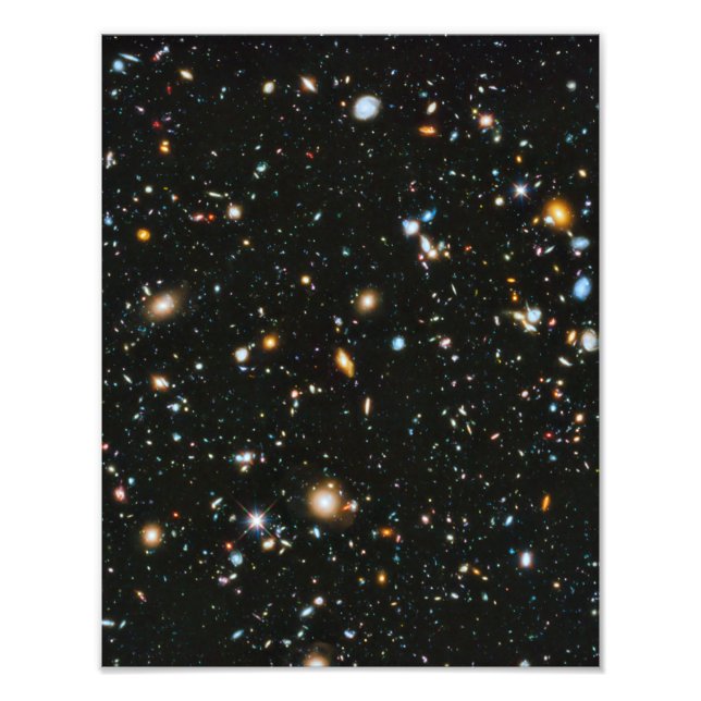 Sterne im Weltraum - Hubble für extrem tiefe Felde Fotodruck (Vorne)