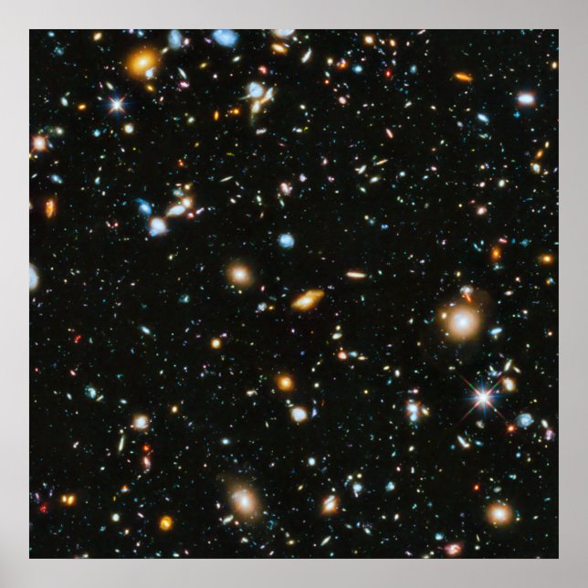 Sterne im Weltraum - Hubble für extrem tiefe Felde Poster (Vorne)