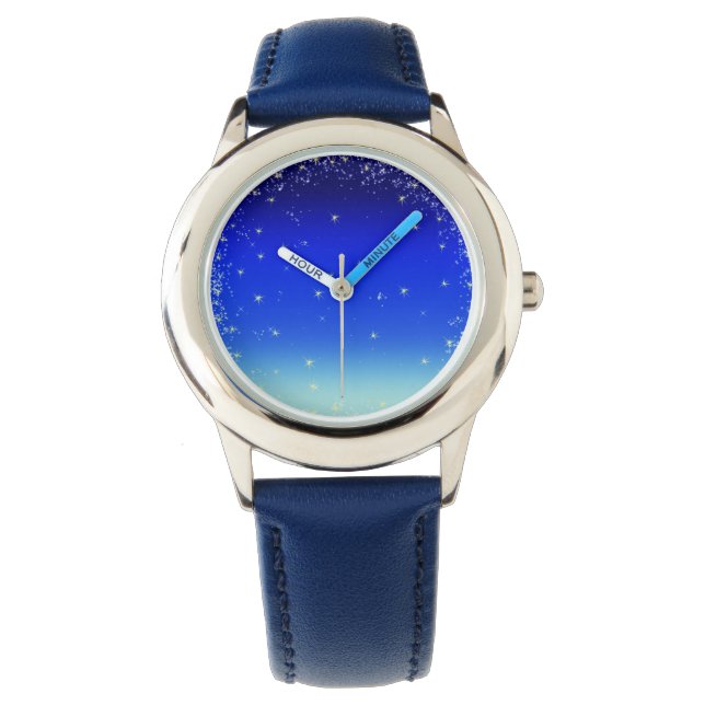 Sterne in Blau Armbanduhr (Vorderseite)