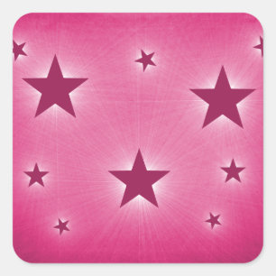 Sterne in den nächtlichen Sky Stickers, Magenta Quadratischer Aufkleber