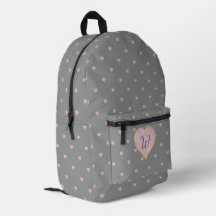 Sterne in Herzen auf Grau Bedruckter Rucksack
