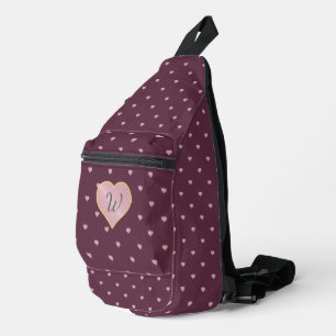 Sterne in Herzen auf Portwein Crossbody Bag