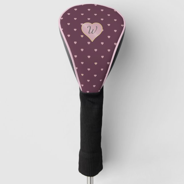 Sterne innerhalb der Herzen auf der Treiberabdecku Golf Headcover (Vorderseite)