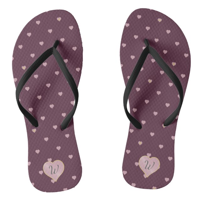 Sterne innerhalb der Herzen auf Port-Flip-Flops Flip Flops (Fußbett)