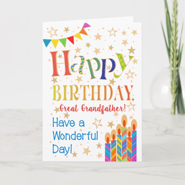 Sterne, Jagd, Kerzen Großer Opa Geburtstag Karte (Vorderseite)