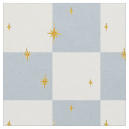 Sterne Kariert Magischer Salbei Blau  Stoff