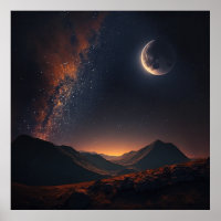 Sterne leuchten am Himmel und am Mond -3