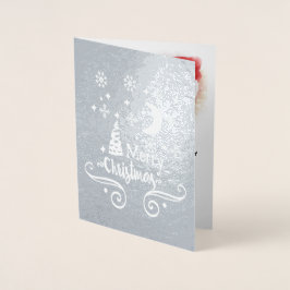 Sterne, Mond, Schneeflocken, Weihnachten, ZSSG Folienkarte