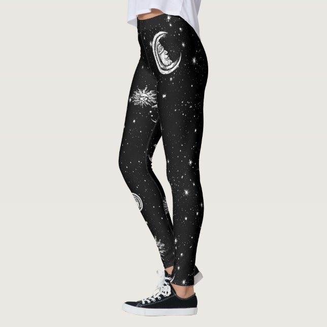 Sterne, Mond und Sonne im Universum Leggings (Links)