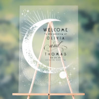 Sterne Moon Celestial Akryllische Hochzeit Begrüßu