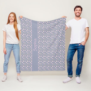 Sterne Muster rosa grau Fleecedecke