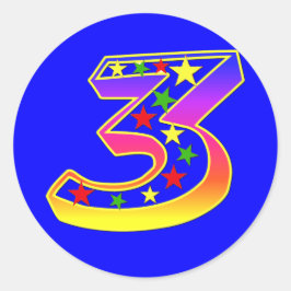 Sterne Nummer 3 Aufkleber
