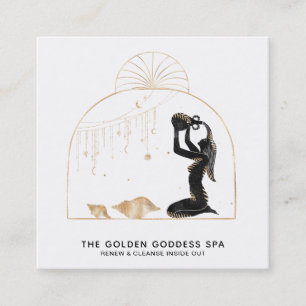 *~* Sterne Palms Goddess Moon Bath Muscheln Wellne Quadratische Visitenkarte