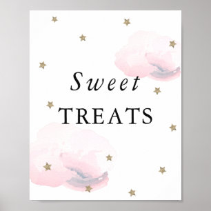Sterne & Pink Clouds Kinderdusche Sweet Leckereien Poster