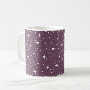 Sterne & Punkte auf dunkelgrauem Magenta Kaffeetasse